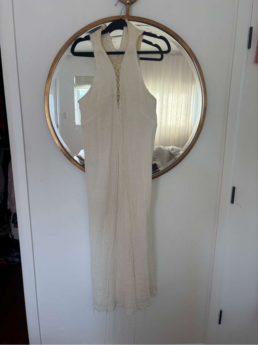 KITX Cream Textured Sleeveless Dress